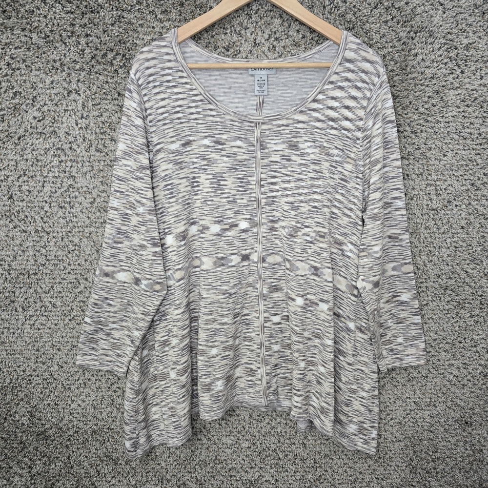Catherines‎ Top Womens Plus 1X 18/20W Scoop Neck Knit Tunic Rayon Nylon